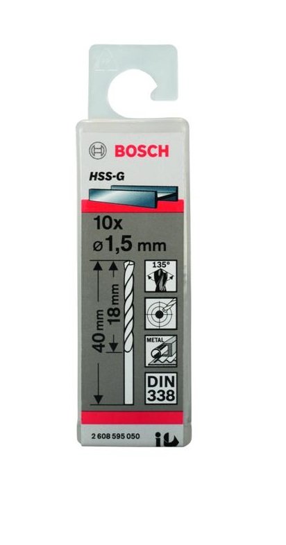 Broca De Aco Rapido 1.5mm Estojo Com 10 Pecas [ 2608595050 ] Bosch