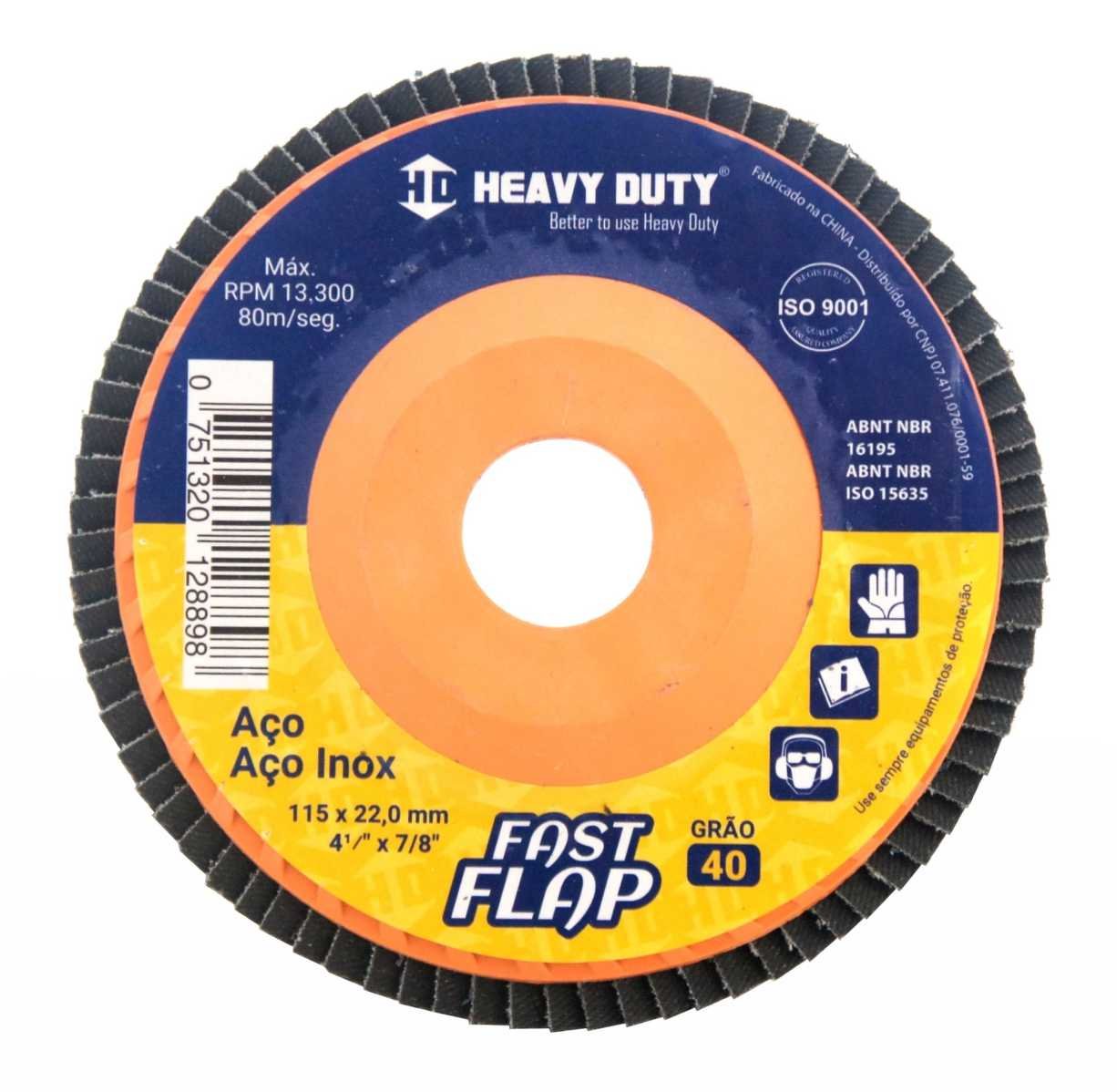 Disco Flap 4.1/2 115 X 22.2 G- 40 Reto Inox [ 100592 ] Heavy Duty