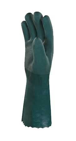 Deltaplus PVCGRIP35VE09 - Guanti In PVC Lunghi 35 Cm, Taglia 9, Verdi - Antiolio E Chimici