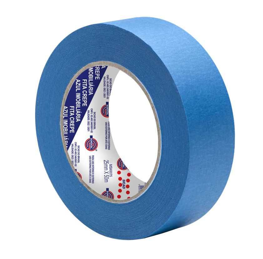 Fita Crepe 25 X 50 Azul[ Msk6075 ] - Sicad