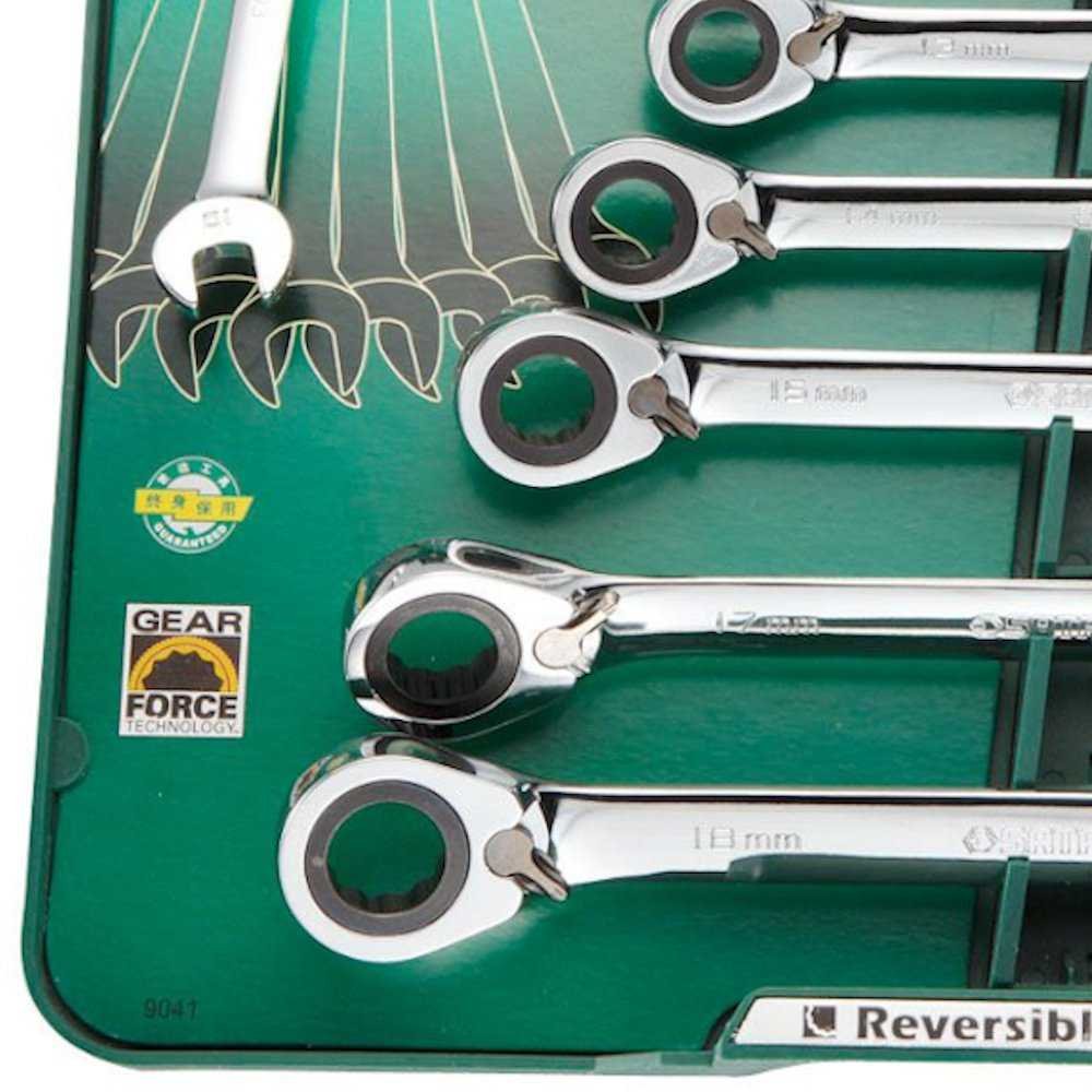 Jogo Chave Catraca Reversivel 8 A 18mm C/ 08 Pc [ St09041 ] Sata