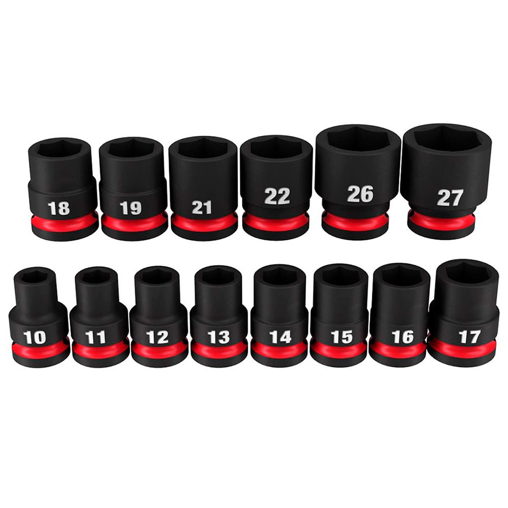 Jogo Soquete Impacto Enc 1/2 Curto C/ 14pc [ 49-66-7013 ] Milwaukee