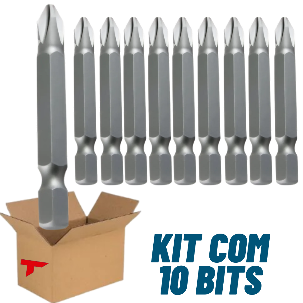 ぴ Ponteira Bit Phillips Ph2 50mm Enc 1/4 10pcs [ B-26490 ] Makita